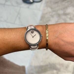 Movado Watch with Pink Leather Band - never worn!